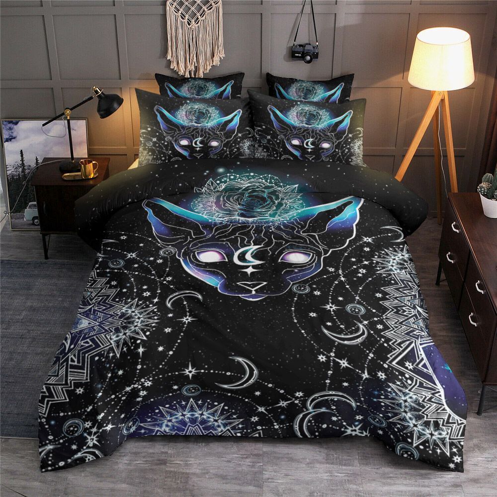 Galaxy Moon Sphynx Cat Bedding Set