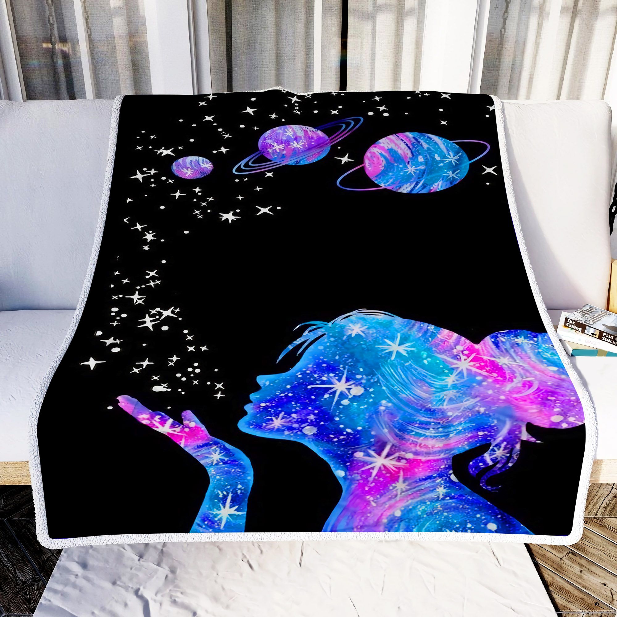 Galaxy Neon Art Fleece Blanket
