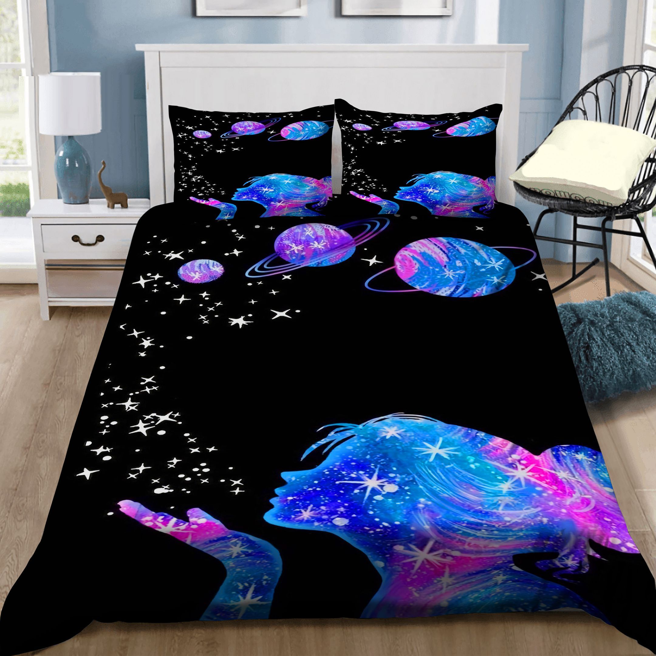 Galaxy Neon Art Bedding Set