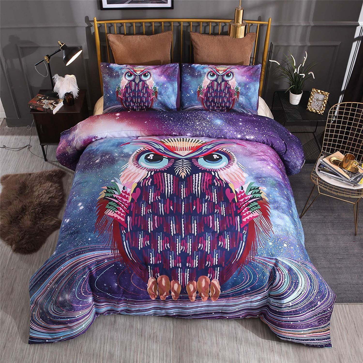 Galaxy Owl Bedding Set