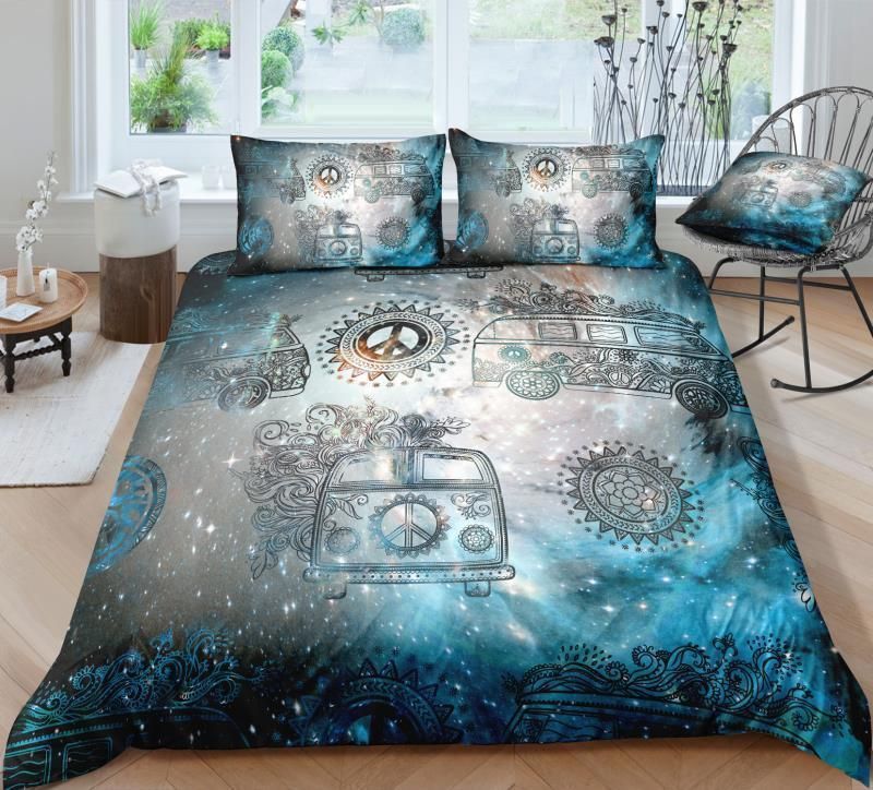 Galaxy Peace And Love Bus Bedding Set