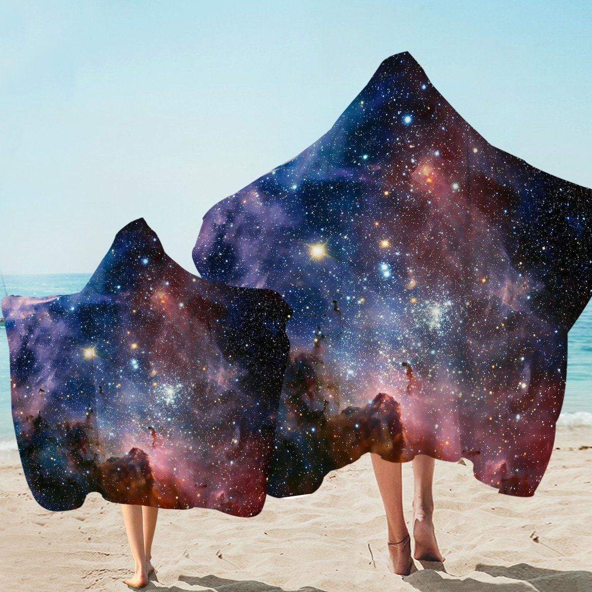 Galaxy Sight Don’t Give Up Always Reach For Stars Printed Hooded Towel
