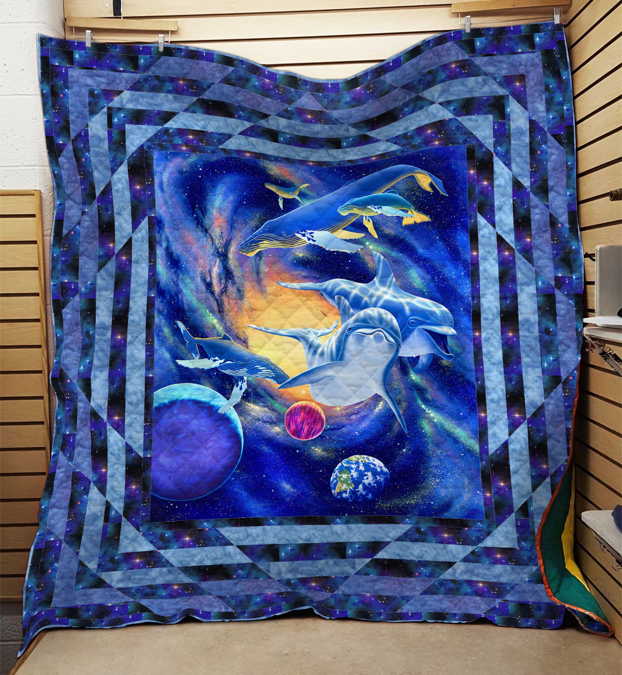 Galaxy Sky Whales And Dolphins NI1210045MT Quilt Blanket