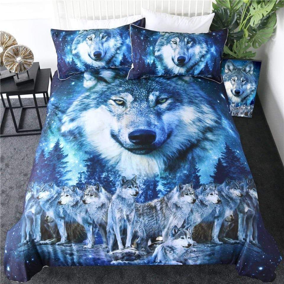 Galaxy Star Wolf Bedding Set