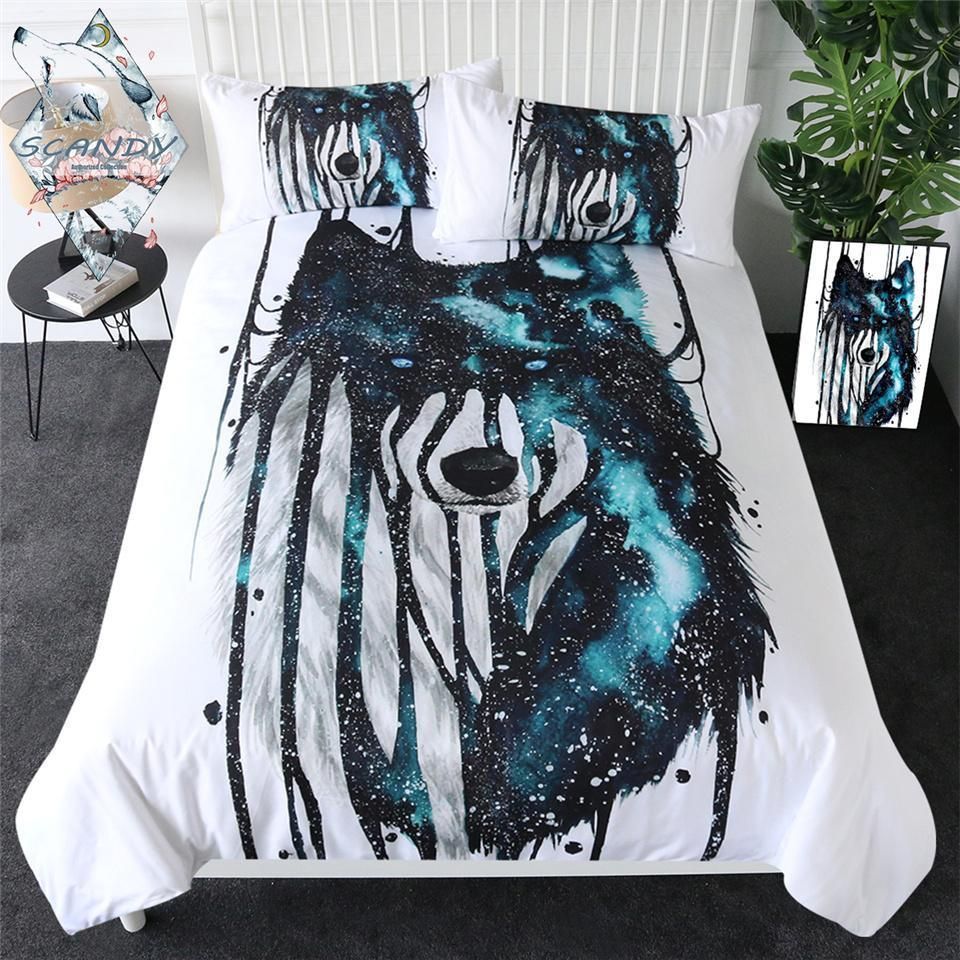 Galaxy Wolf Bedding Set
