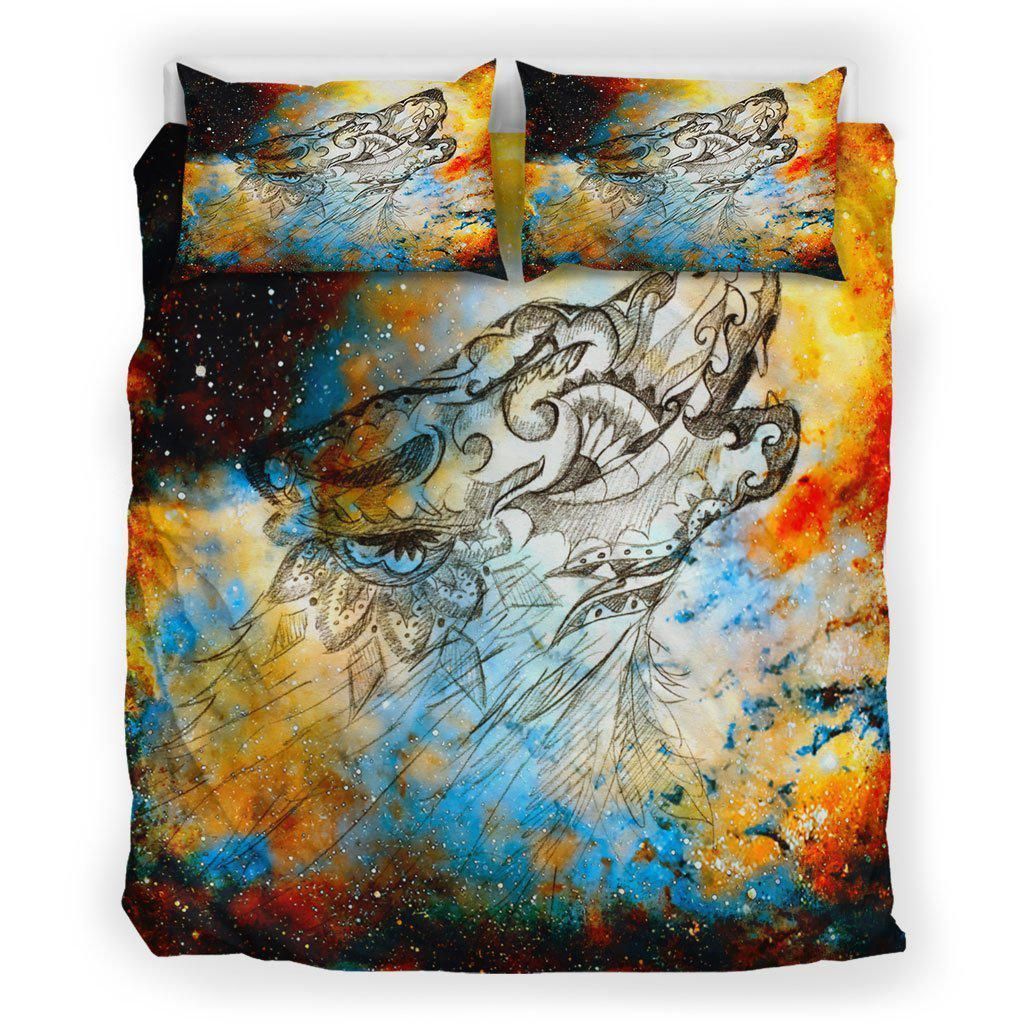 Galaxy Wolf Bedding Set