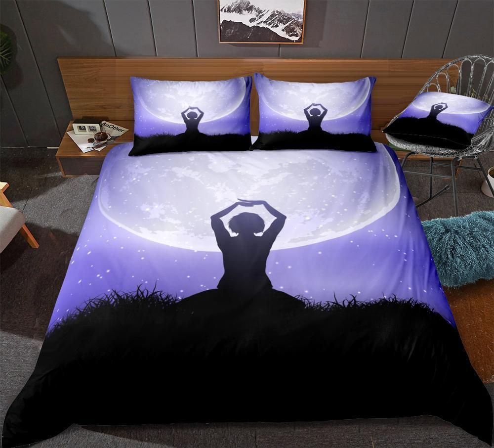 Galaxy Yoga Full Moon Bedding Set