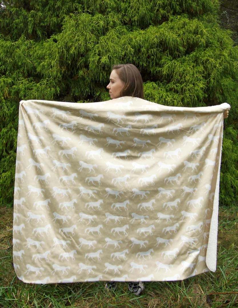 Galloping Horses Sherpa Fleece Blanket