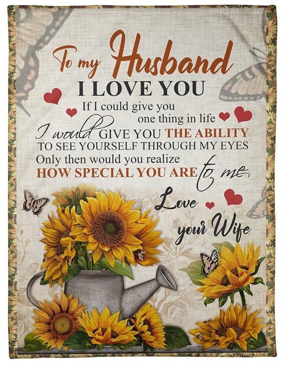 Garden To My Husband I Love You Sherpa Fleece Blanket