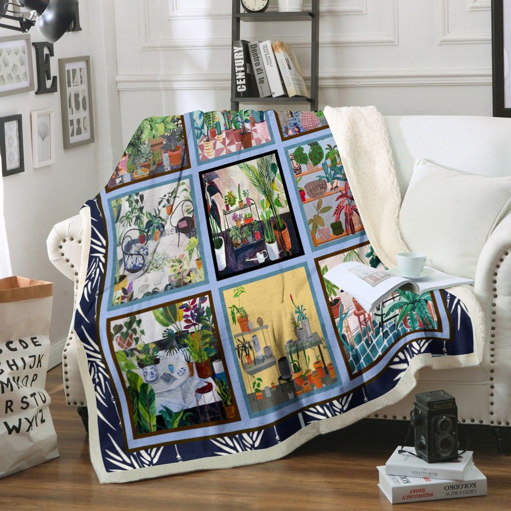 Gardening Sherpa Fleece Blanket