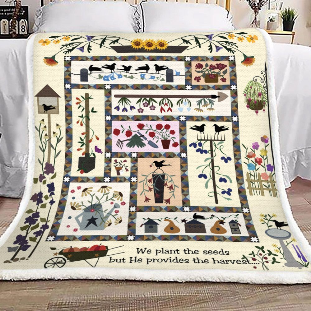 Gardening Sherpa Fleece Blanket