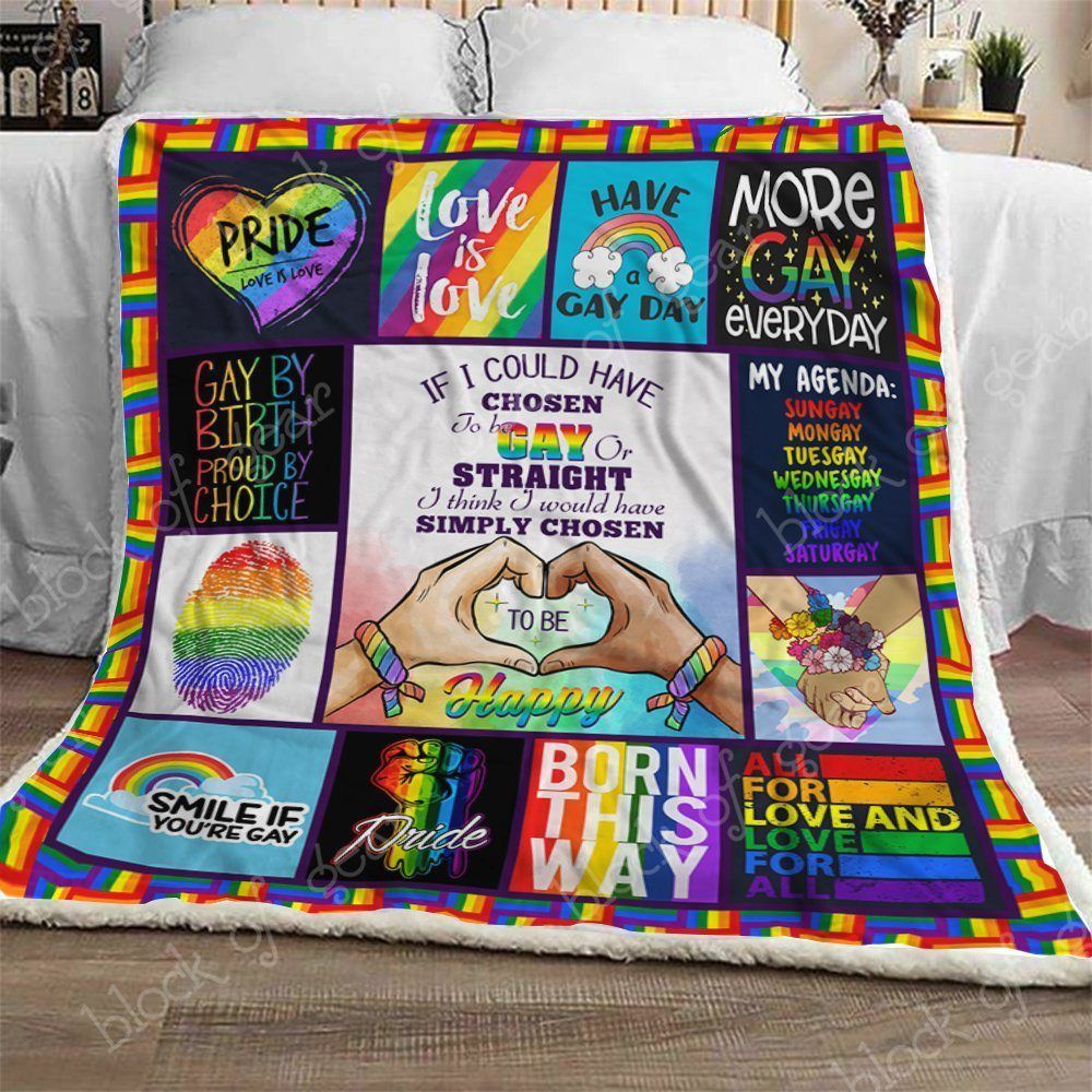 Gay Pride Sherpa Fleece Blanket