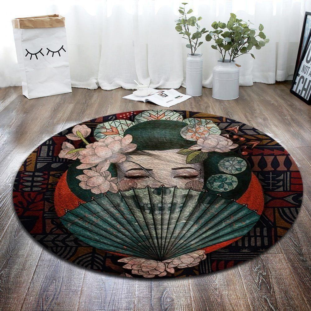 Geisha Girl Art Round Carpet