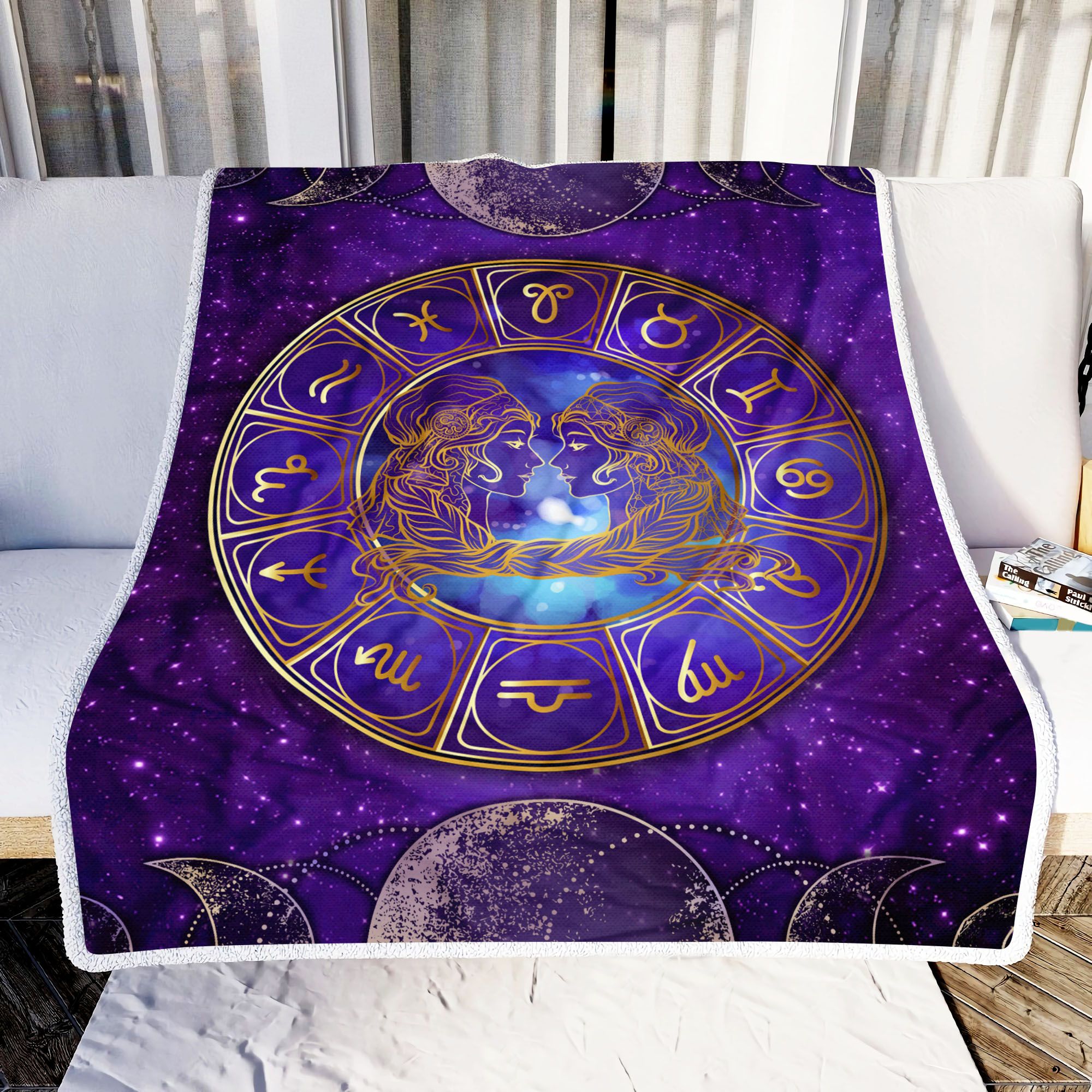 Gemini Zodiac Fleece Blanket