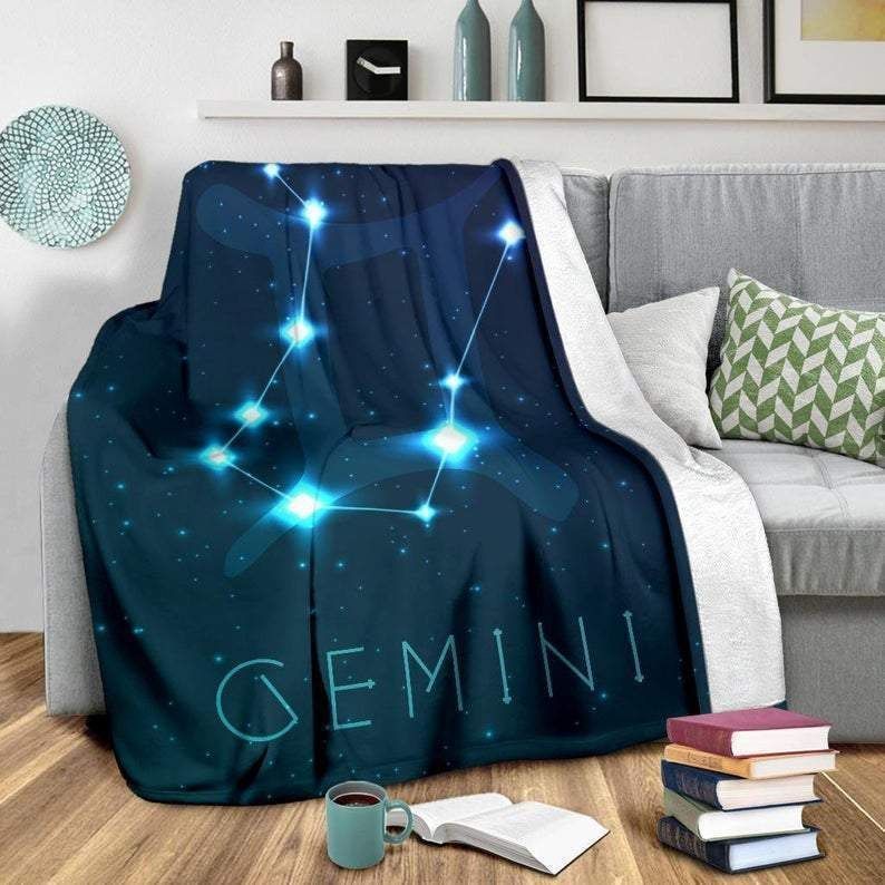 Gemini Zodiac Sign Astrology Sherpa Fleece Blanket