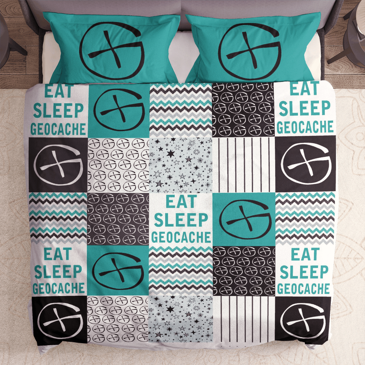 Geocaching Shape Pattern Bedding Set