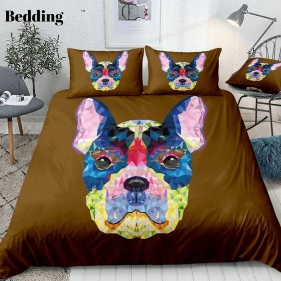 Geometric Bulldog Bedding Set