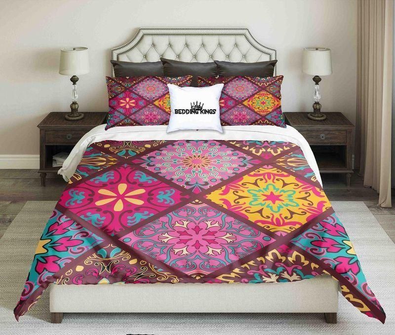 Geometric Pattern Bright Colour  Bedding Set
