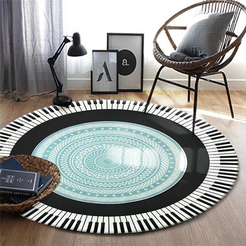 Geometric Piano Round Carpet