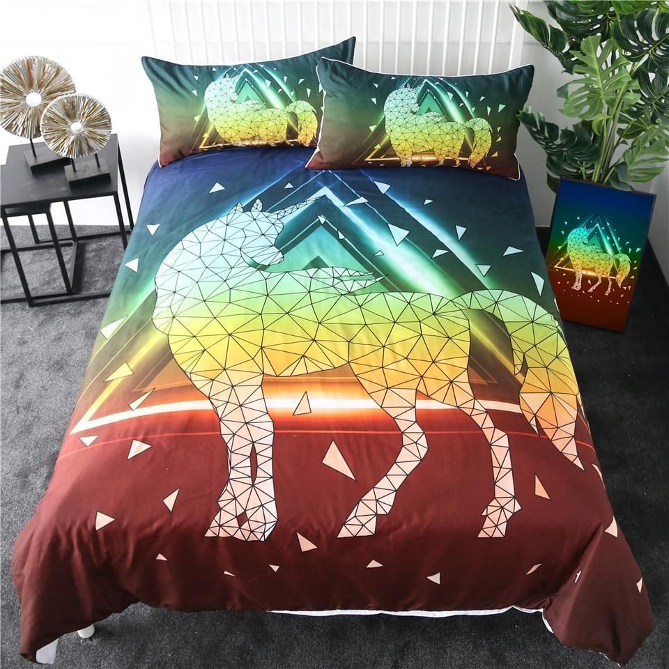 Geometric Unicorn Bedding Set