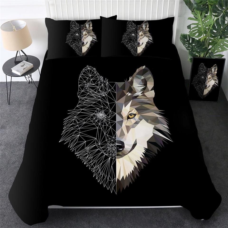 Geometric Wolf Bedding Set
