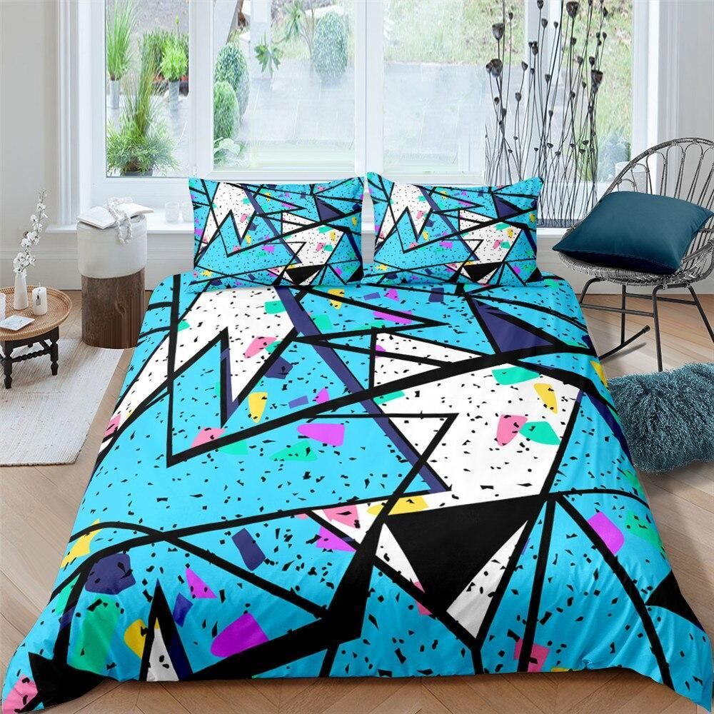 Geometry Array Azure Bedding Set