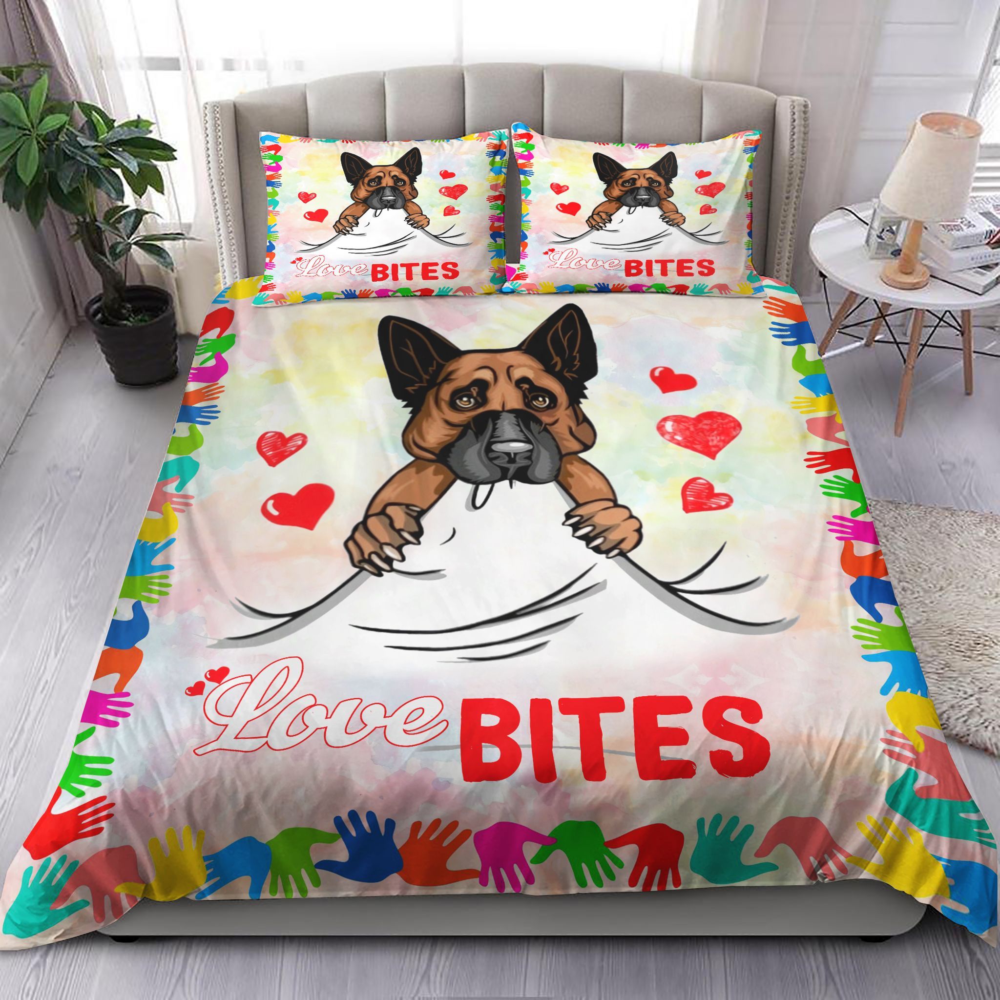 German Heart Love Bites Bedding Set