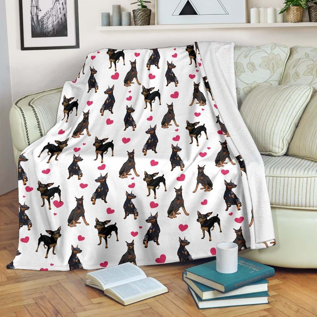 German Pinscher Heart Blanket