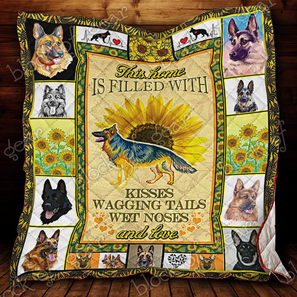 German Sepherd And Sunflower Quilt Dk480 Dhc11122187Dd