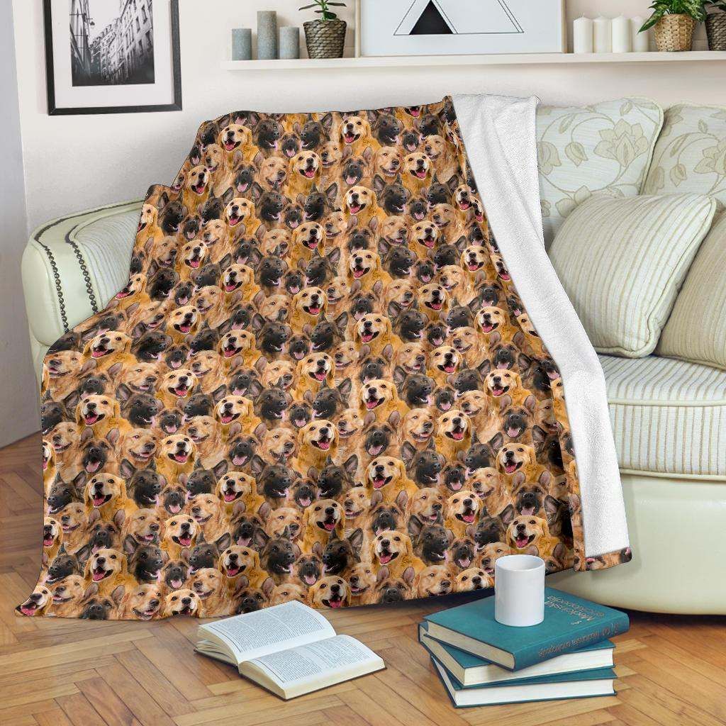 German Shepard – Golden Retriever Full Face Blanket