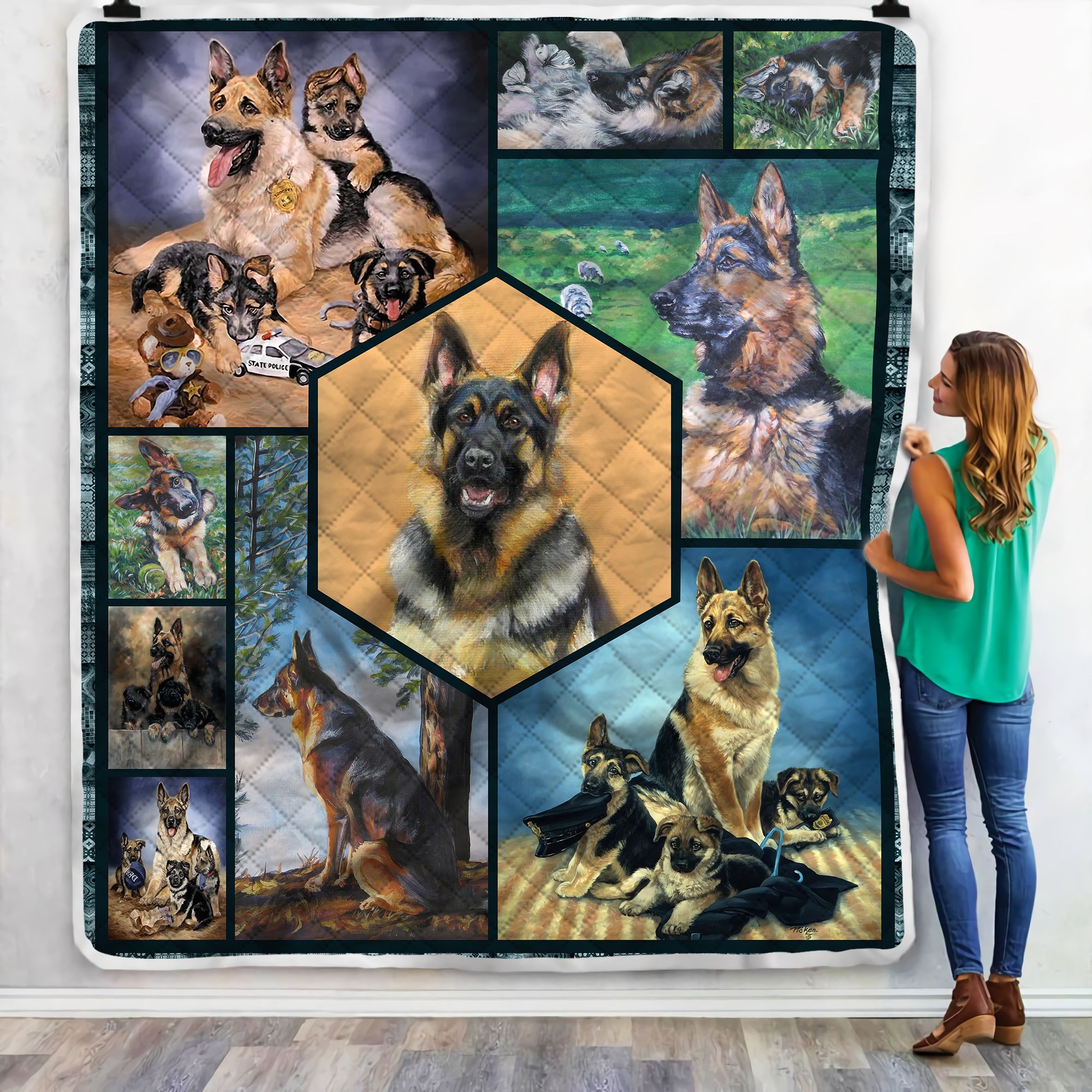 German Shepherd Art Fleece Blanket