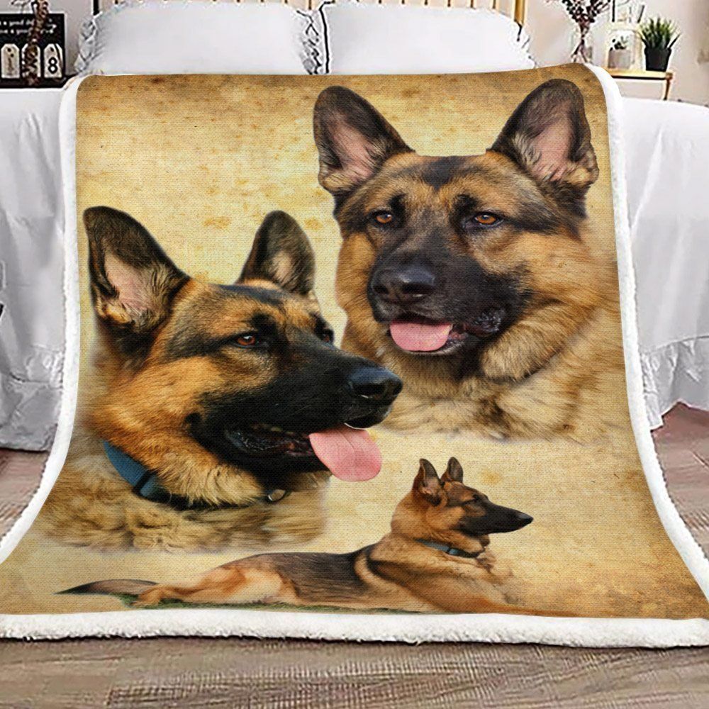 German Shepherd Beautiful Sherpa Fleece Blanket
