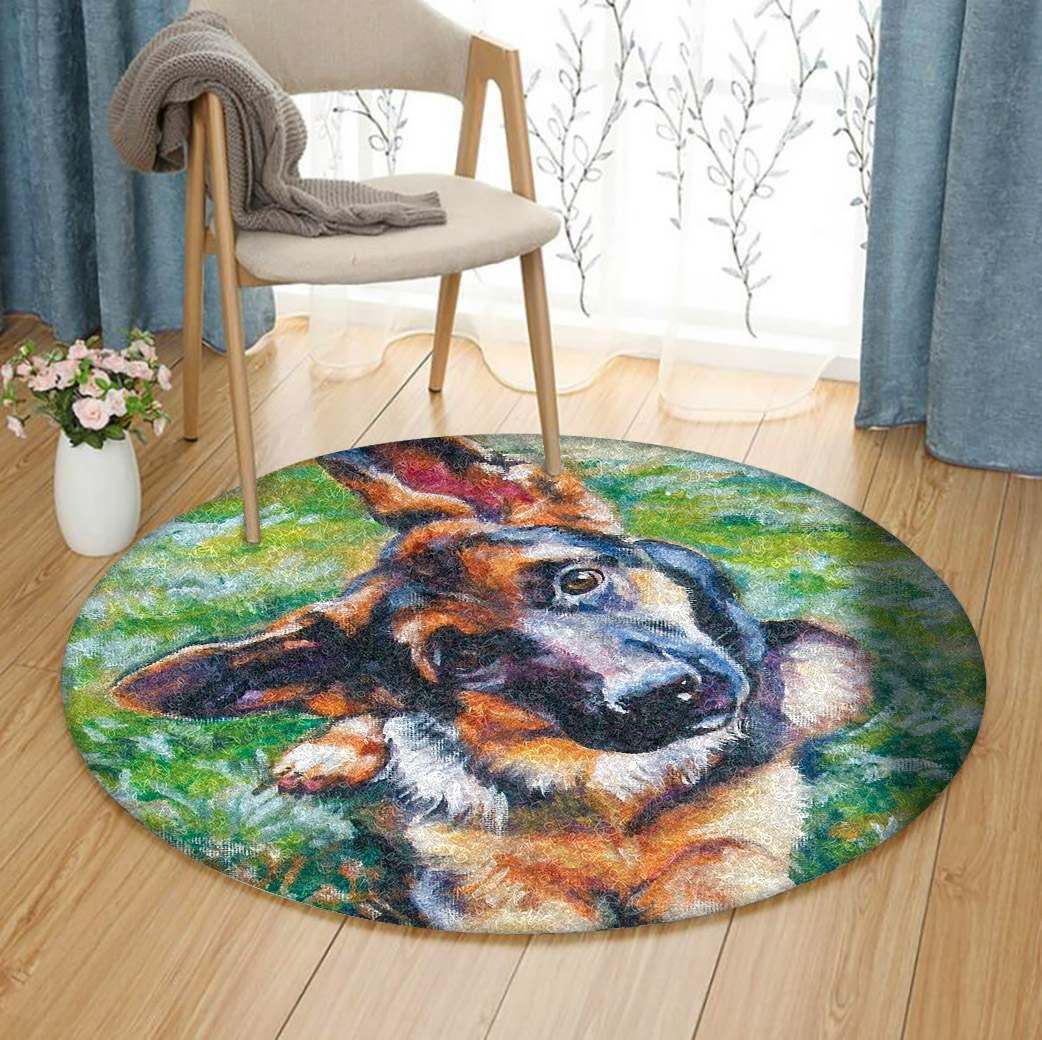 German Shepherd Round Carpet