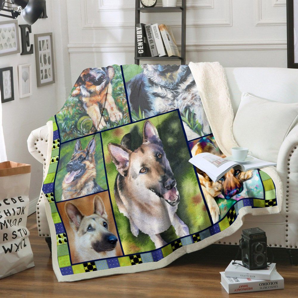 German Shepherd Dog Sherpa Fleece Blanket