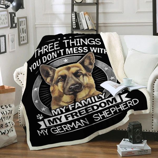 German Shepherd Dog Sherpa Fleece Blanket