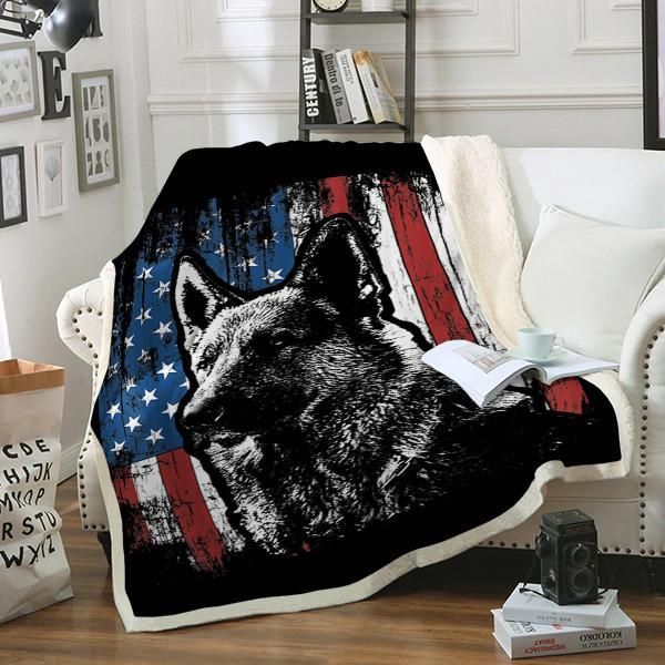 German Shepherd Dog Sherpa Fleece Blanket