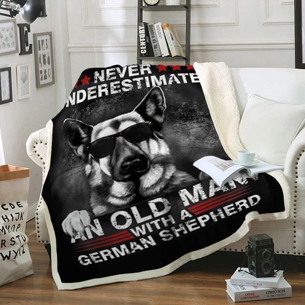 German Shepherd Dog Sherpa Fleece Blanket