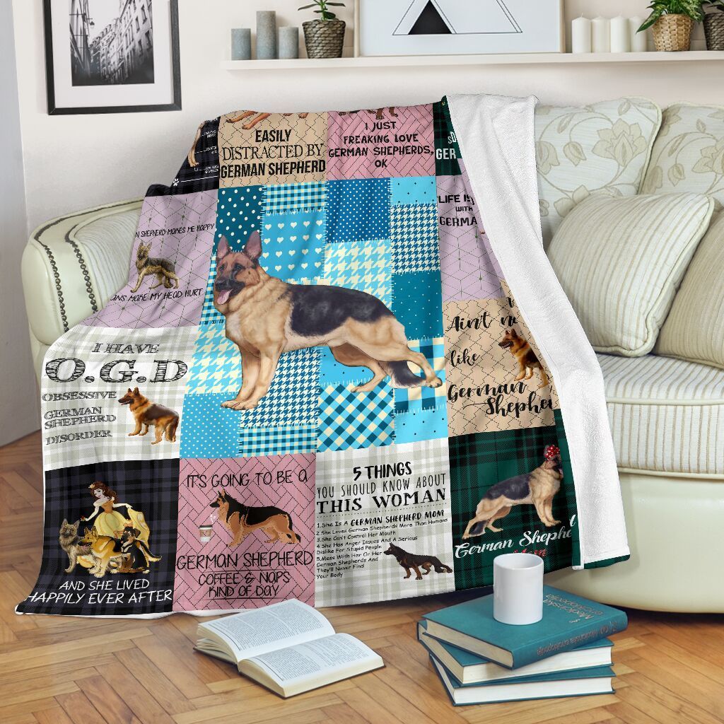German Shepherd Dog Sherpa Fleece Blanket