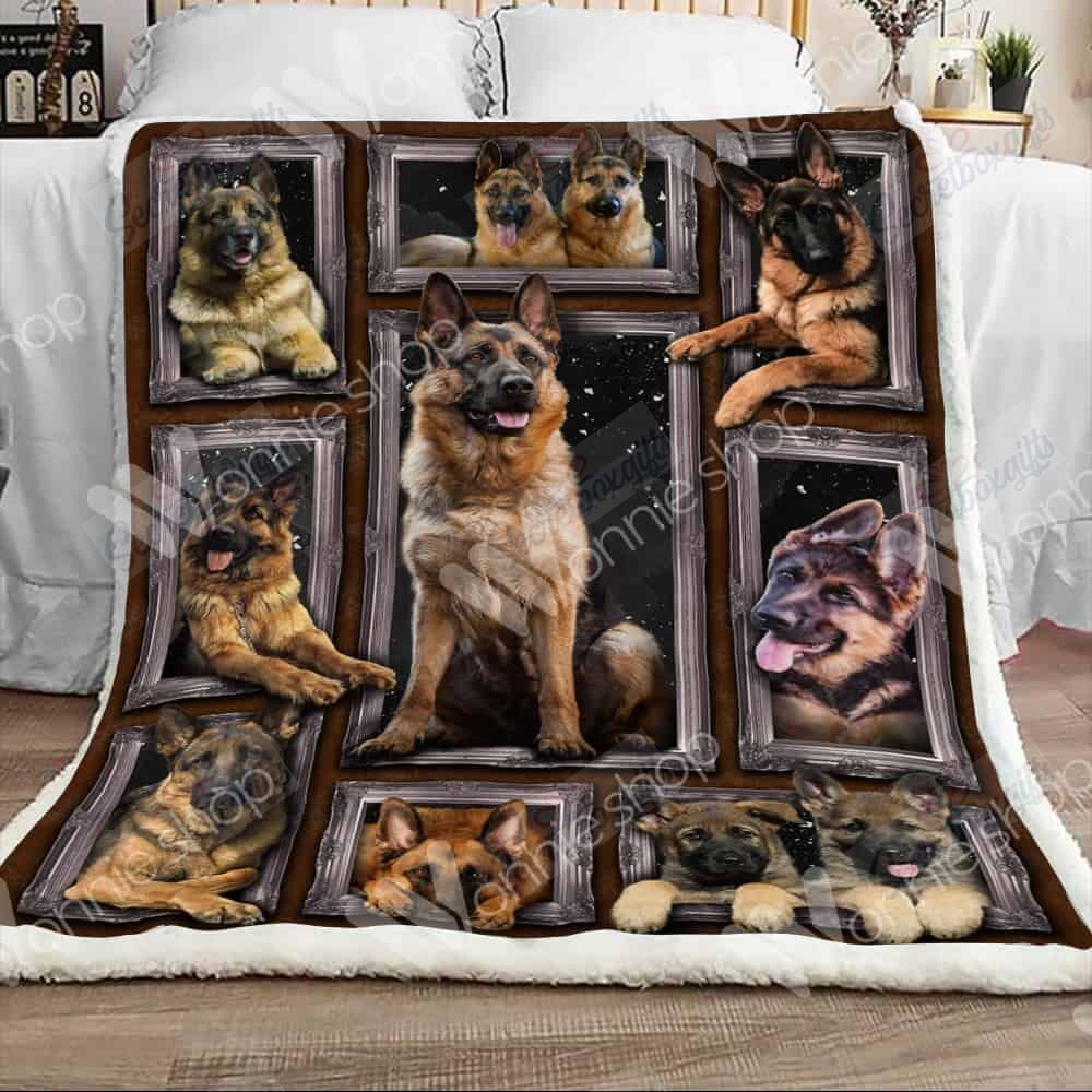German Shepherd Dog Dark Sky Fleece Blanket
