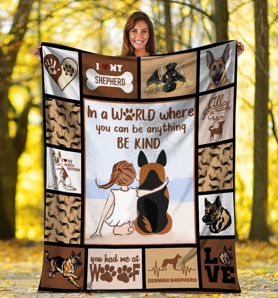 German Shepherd Dog In A World Where You Can Be Anything Fleece Blanket