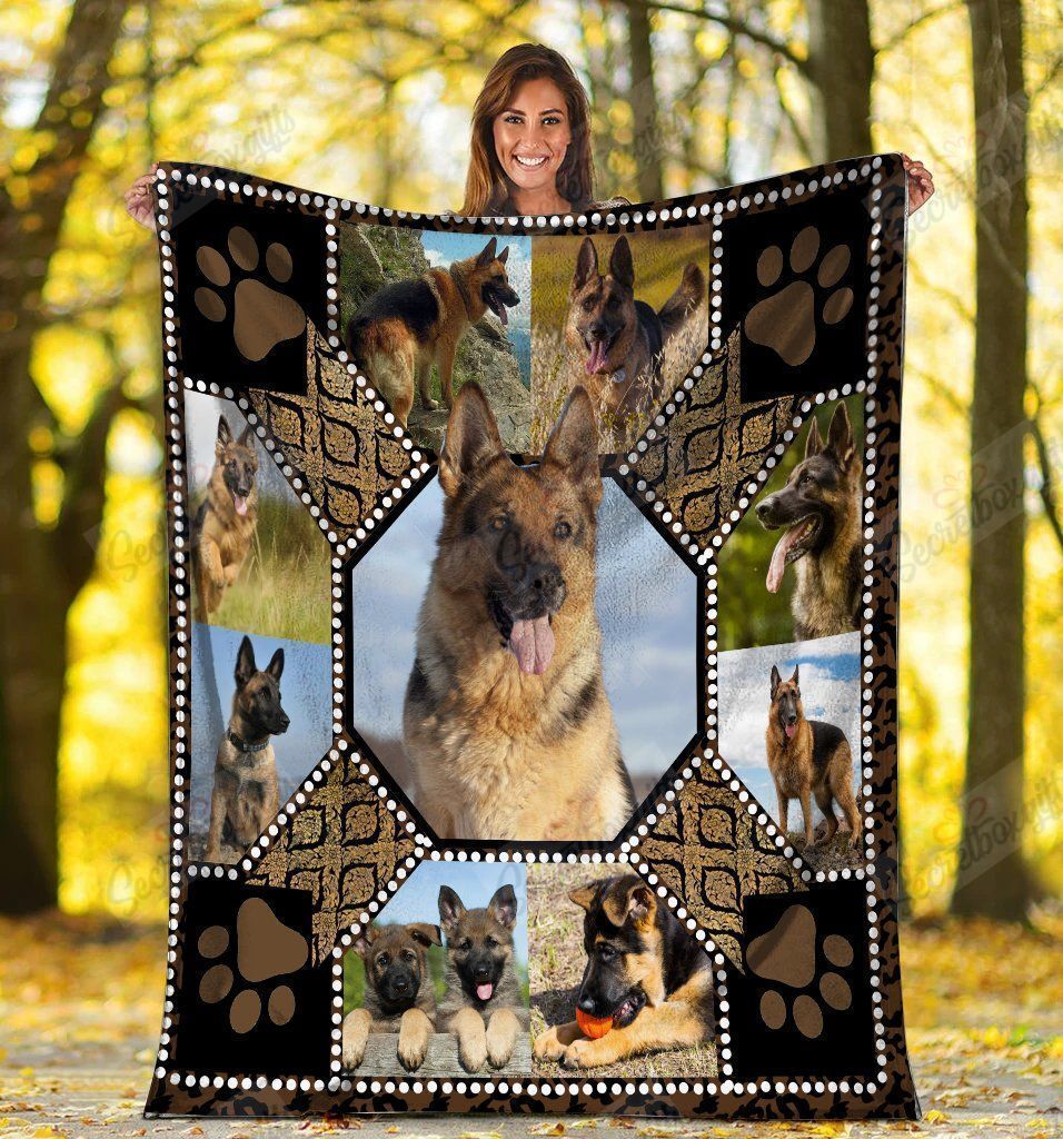 German Shepherd Dog Paw Fleece Blanket