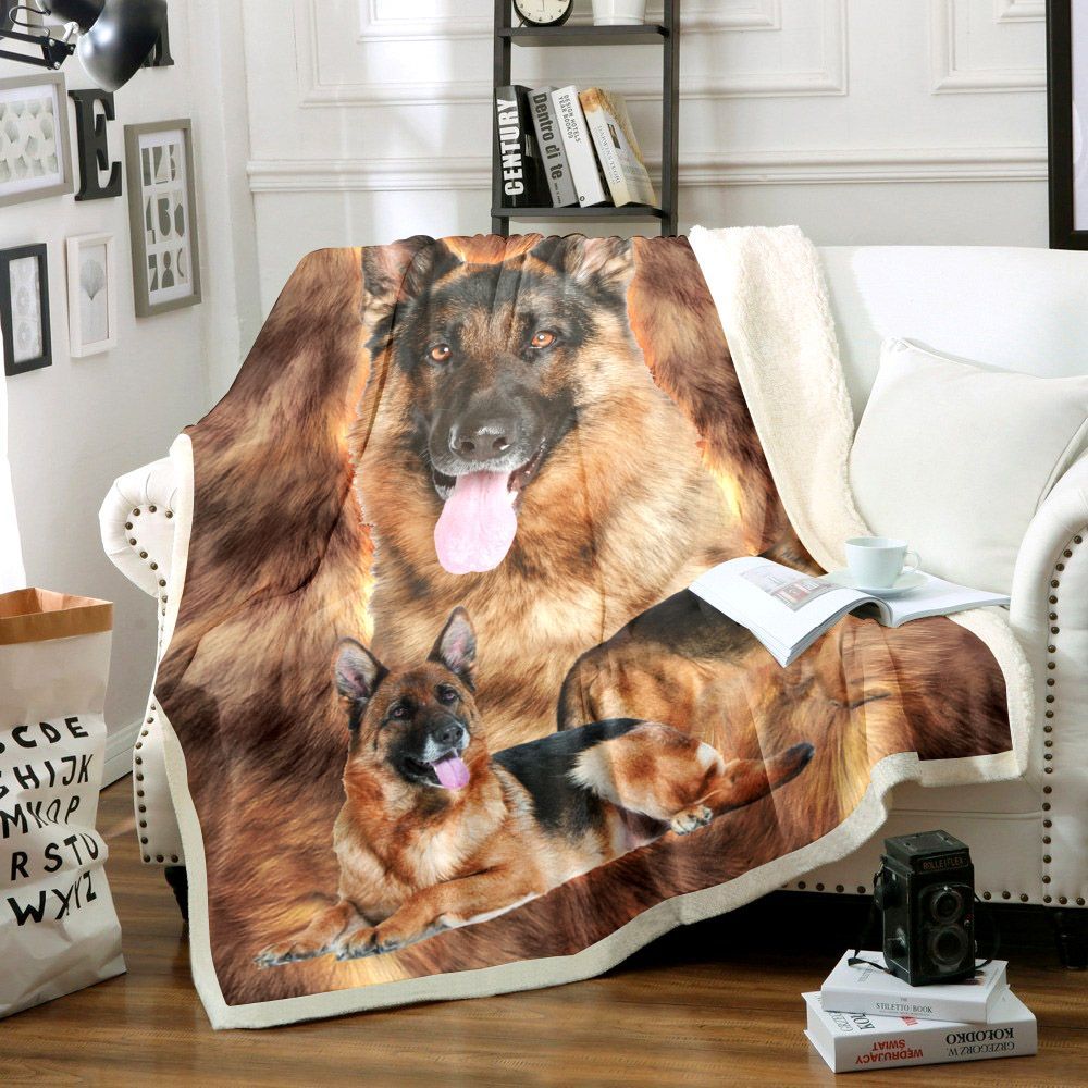 German Shepherd Dog Sherpa Fleece Blanket