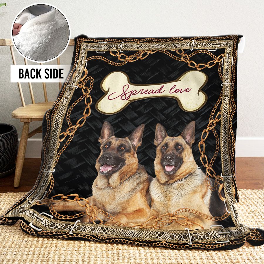 German Shepherd Sherpa Fleece Blanket