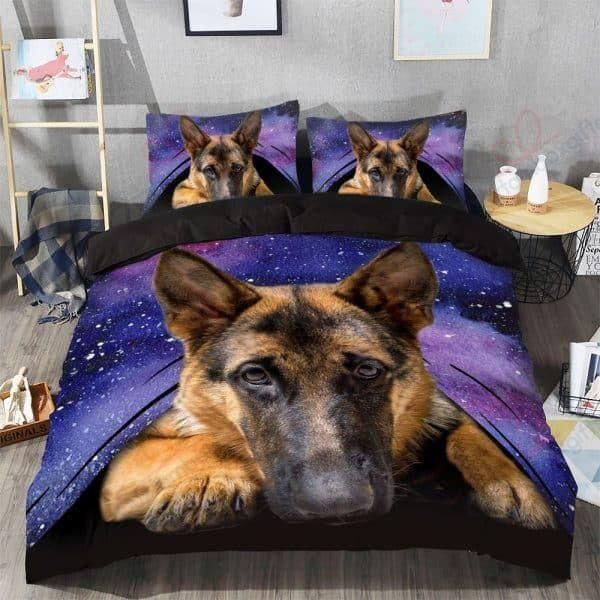 German Shepherd Galaxy Printed Bedding Set