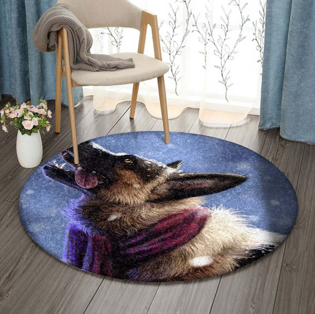 German Shepherd Round Carpet