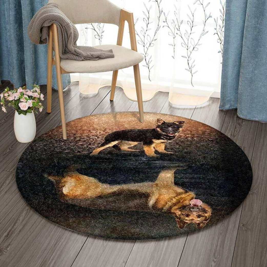 German Shepherd Round Carpet