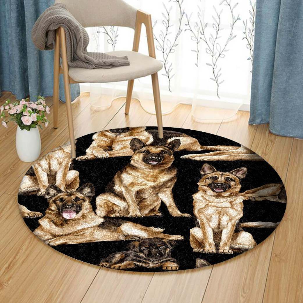 German Shepherd Round Carpet