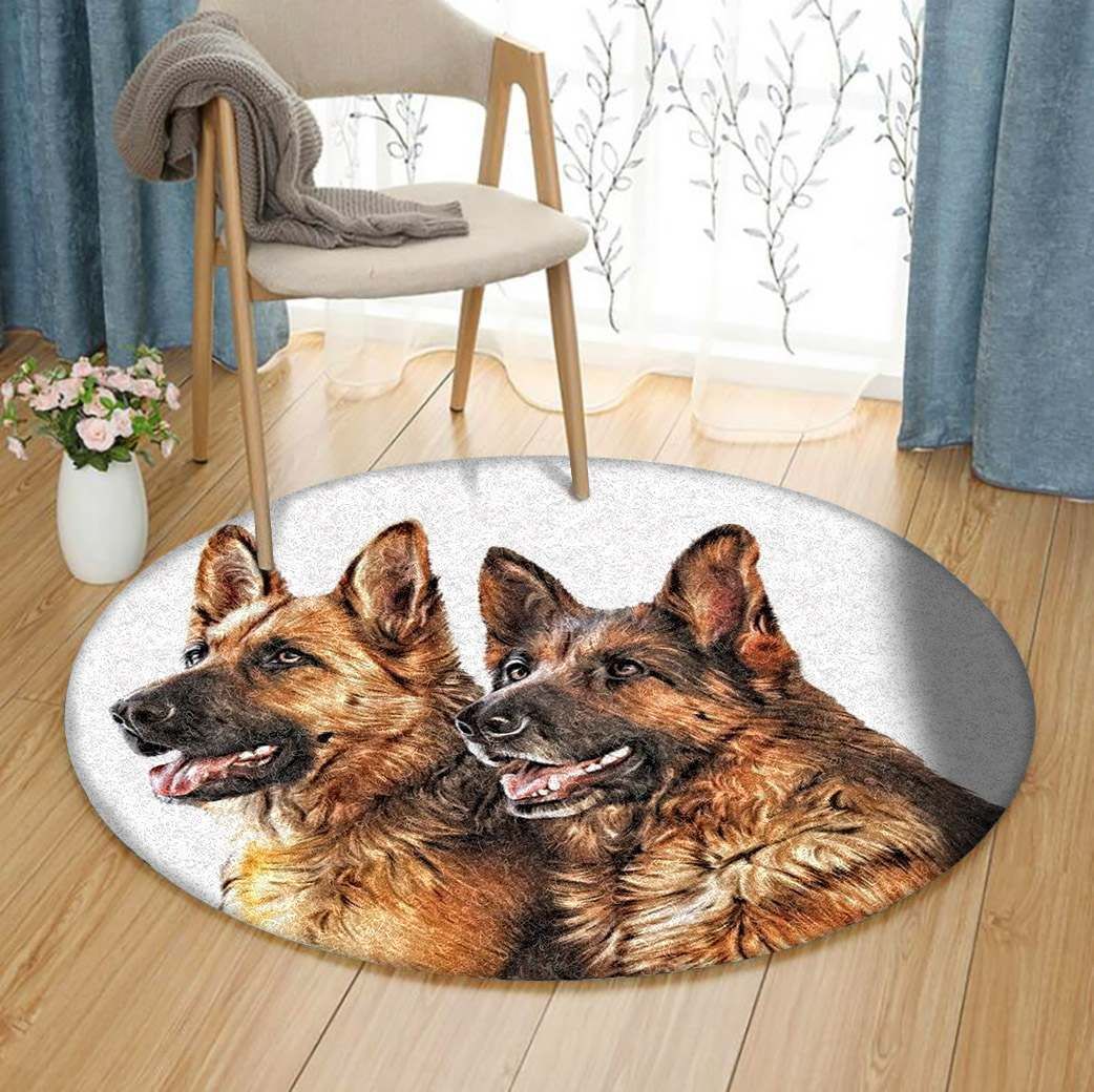 German Shepherd Round Carpet