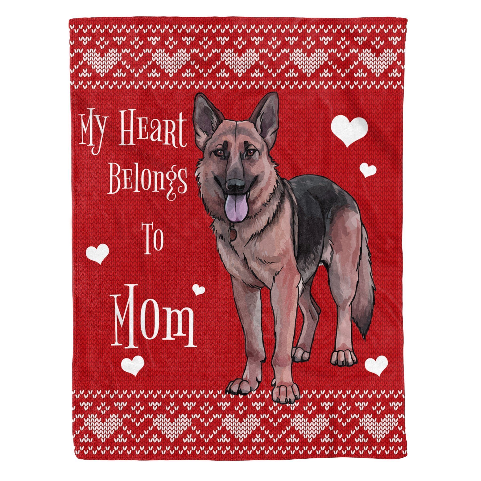 German Shepherd Mom Sherpa Fleece Blanket