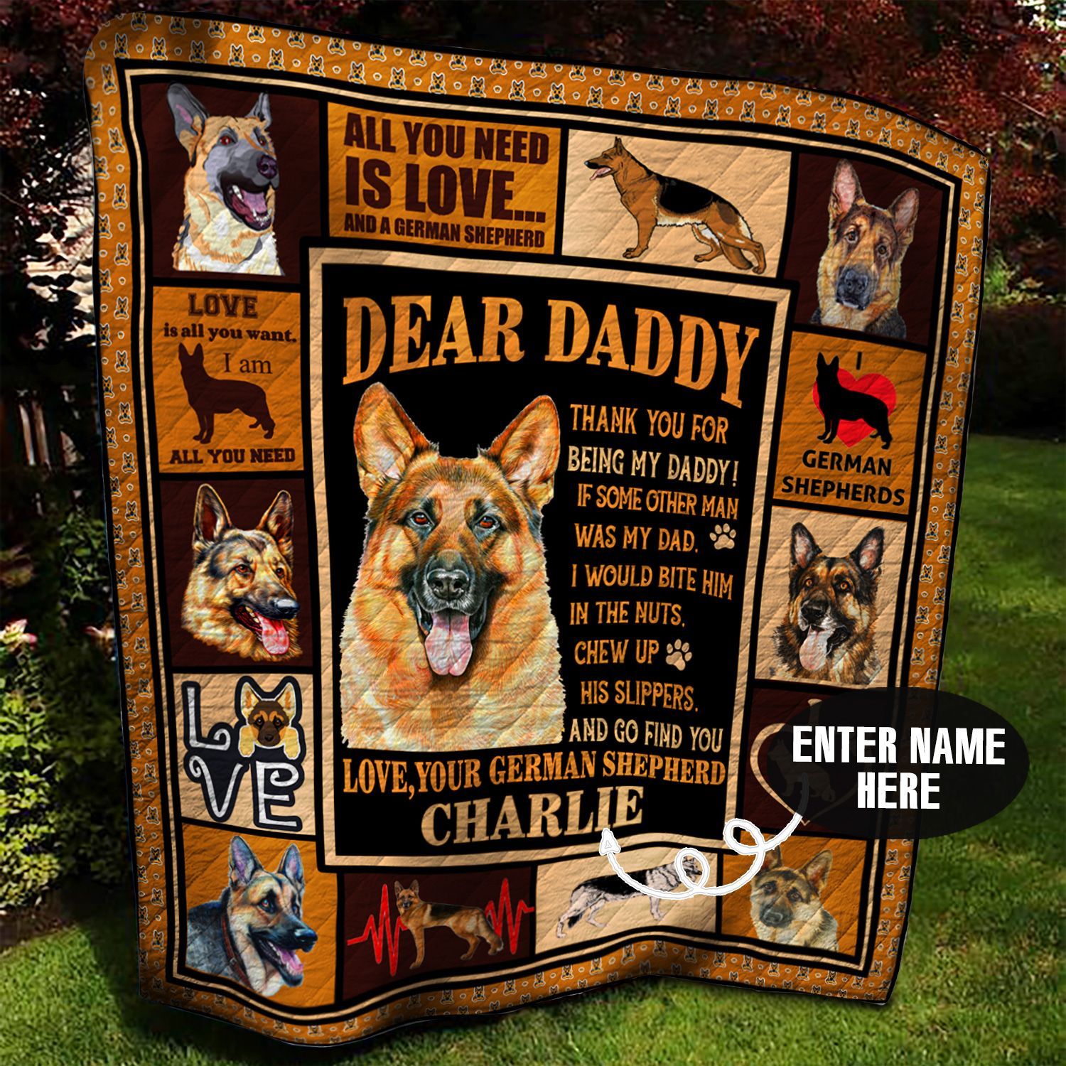 German Shepherd Personalized Quilt Blanket BBB110627HT